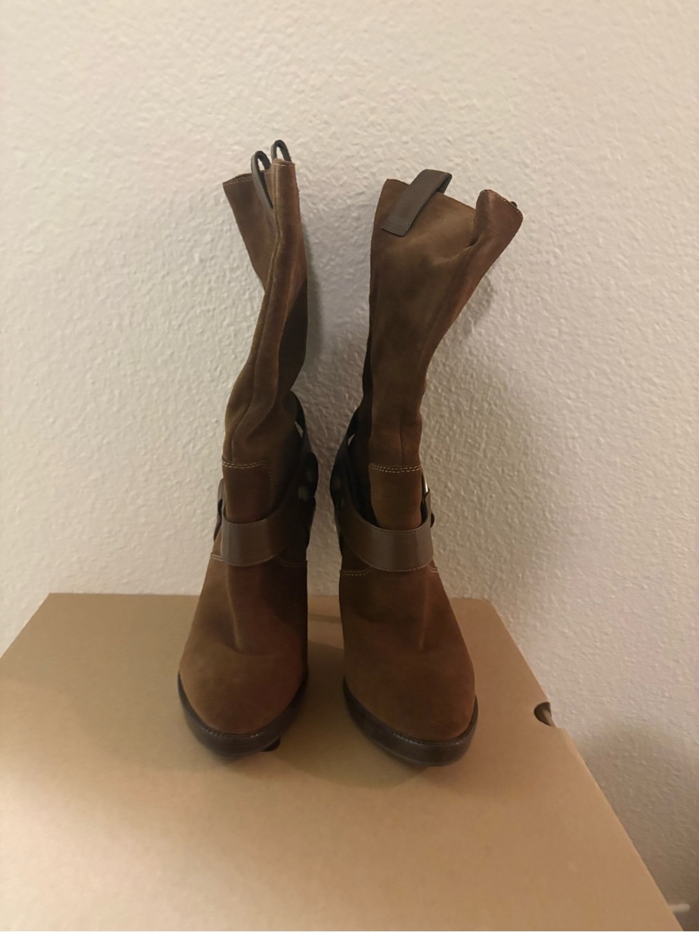 JESSICA SIMPSON Women's Brown Suede Mid-Calf Boots